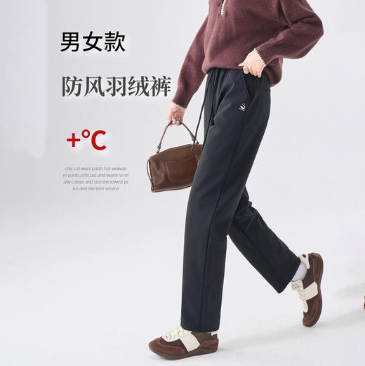 【男女羽绒裤】25冬季新款防风羽绒裤 加绒保暖休闲直筒烟管裤 商品图0