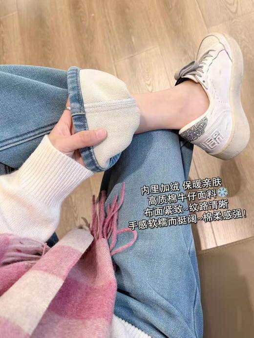 红马新年土耳其岩洗870g厚绒窄腿直筒显瘦牛仔裤 商品图4