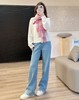 红马新年土耳其岩洗870g厚绒窄腿直筒显瘦牛仔裤 商品缩略图7