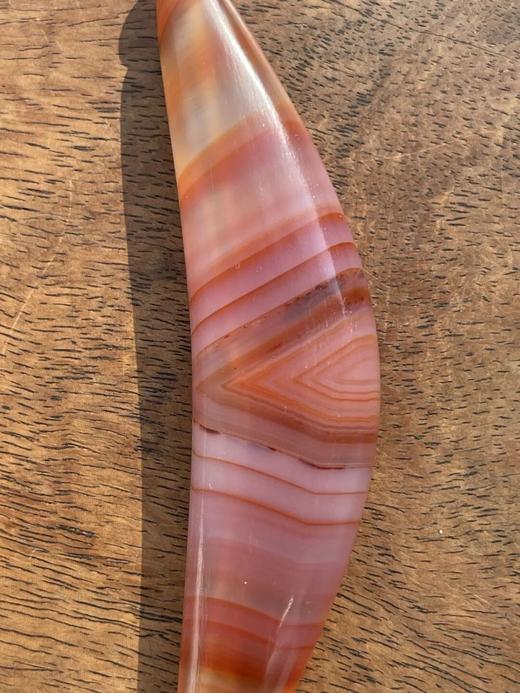 桃红缠丝玛瑙牛角型珠，顺丰包邮 商品图10