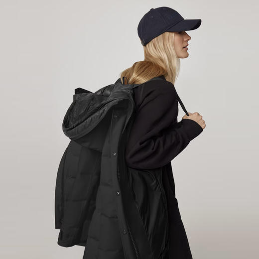 CANADA GOOSE 加拿大鹅 女士黑标徽章 Shelburne 派克绗缝连帽羽绒服 黑色 3802WB 9061 商品图7