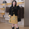 奢姿大码女装2025冬季胖妹妹时尚黄花套装气质复古显瘦休闲穿搭9954970766 商品缩略图4