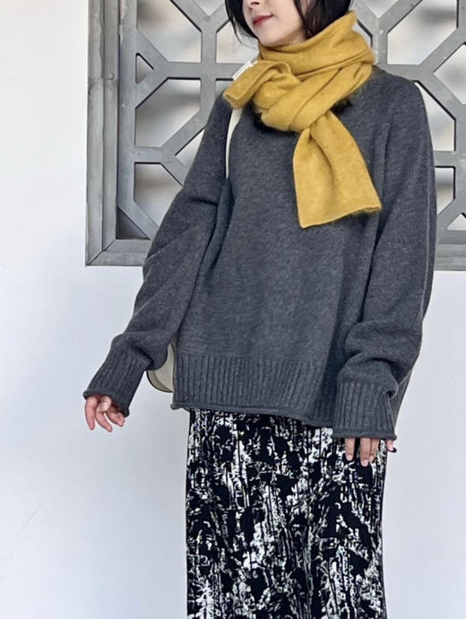 13-2渠道货 夯实重磅 马鞍肩+倒三角 小禾 合股羊绒 宽松箱式 针织套头衫 商品图6