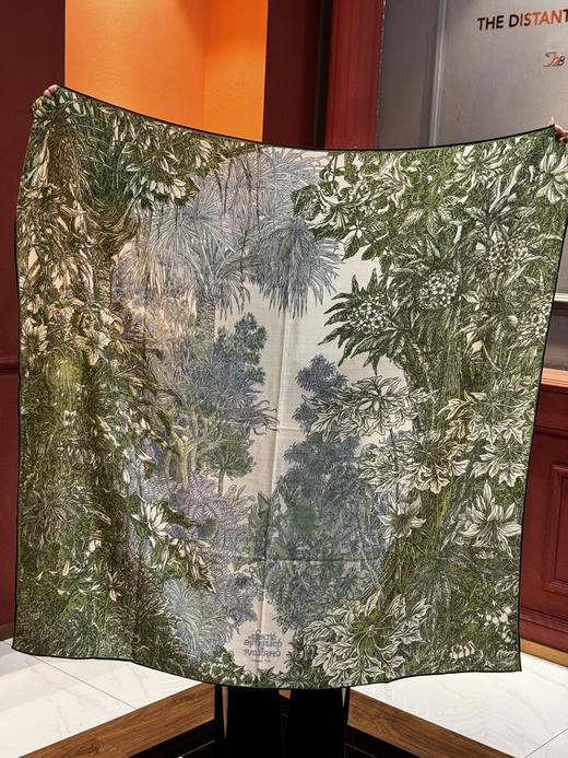 秋冬特惠💰420 爱马仕围巾 秋冬抢先 上新【双面同色丝毛方巾】手工卷边山羊绒和真丝混纺披肩 商品图8