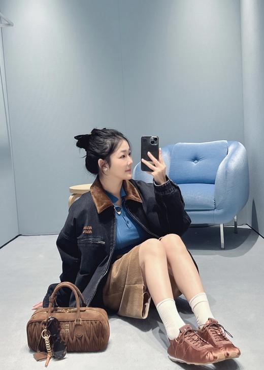 缪缪 缎面芭蕾德训鞋休闲鞋(DBG) 商品图1