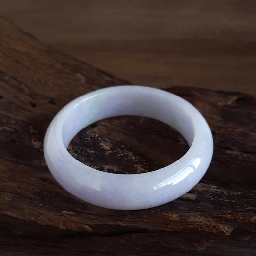 【天然正品】天然正桩细腻糯种春带彩紫罗兰飘绿57.5号翡翠手镯231225AK46 商品图5