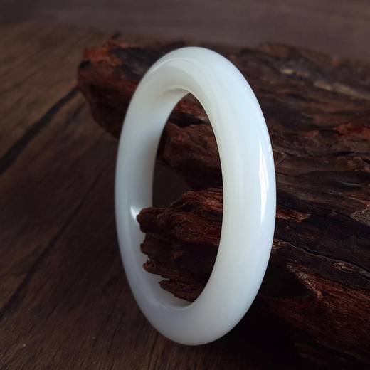 【天然正品】天然收藏级老青海料细腻一级白油润度佳59.5号和田玉手镯301225NJM23 商品图7