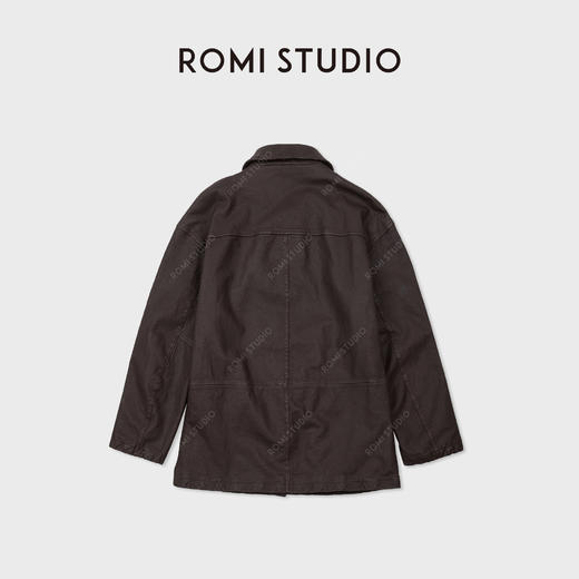 ROMI STUDIO“棕标系列”土耳其进口牛皮小方立领皮衣 RWCAWT4824 商品图1