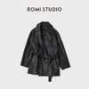 ROMI STUDIO“酷飒姿意”新西兰起泡肌理羊皮腰带皮风衣RWCAWG4874 商品缩略图0