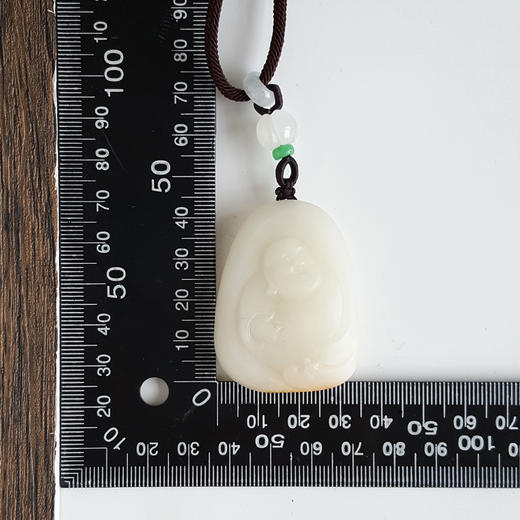 【天然正品】天然收藏级新疆籽料独籽细腻一级白油润度佳佛公和田玉吊坠项链 46.1*35.6*14.8MM(皆取最大值)301225NJM25 商品图3