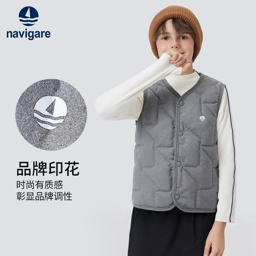 【纳维凯尔】【120-150】【含绵羊毛】意大利小帆船童装儿童夹棉保暖马甲 商品图3