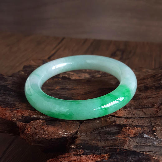 【天然正品】A货翡翠天然收藏级无纹裂细腻圆条糯种飘辣阳绿57号翡翠手镯301225NJM22 商品图5