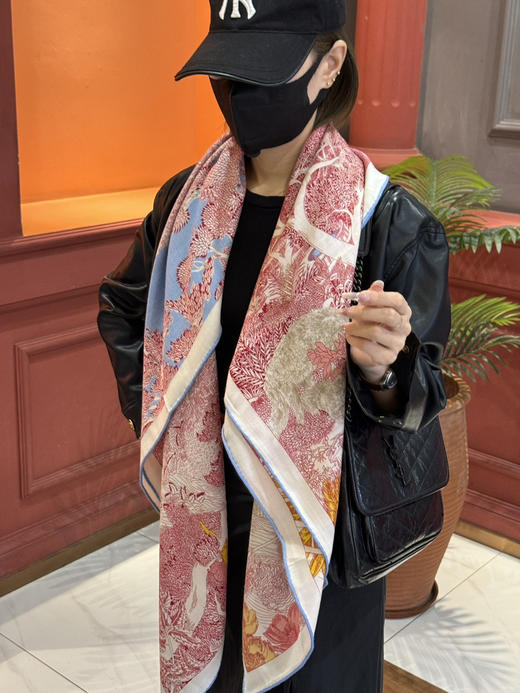 秋冬特惠💰420 爱马仕围巾 秋冬搭配利器 双面同色 版真丝羊绒披肩！ 商品图2
