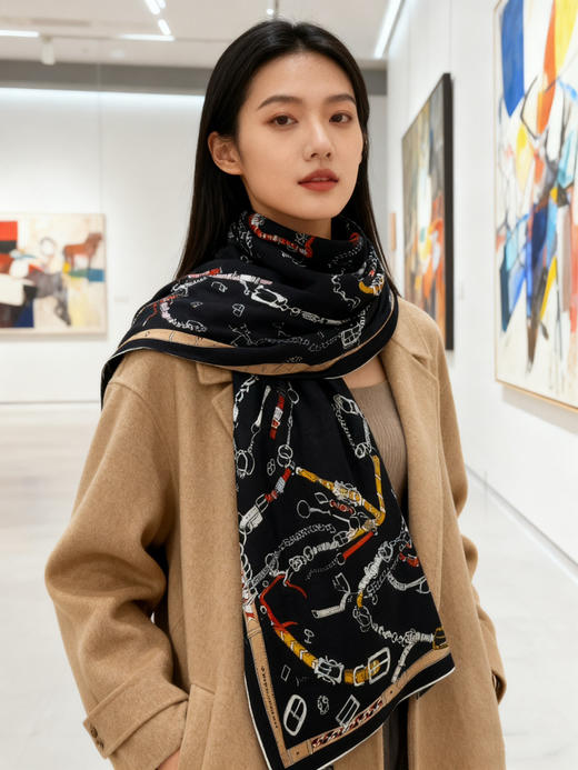 秋冬特惠💰420 爱马仕围巾 羊绒新款 买了都说好看 推荐 爱马仕双面同色羊绒方巾 商品图0