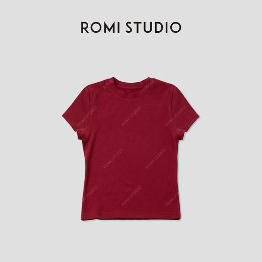 ROMI STUDIO“简约舒适”加绒磨毛贴身小版圆领T恤 RWCASG5690 商品图2
