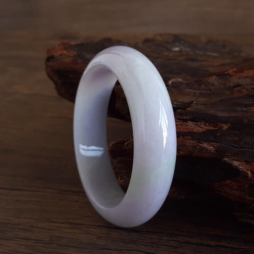 【天然正品】天然正桩细腻糯种春带彩紫罗兰飘绿57.5号翡翠手镯231225AK46 商品图3