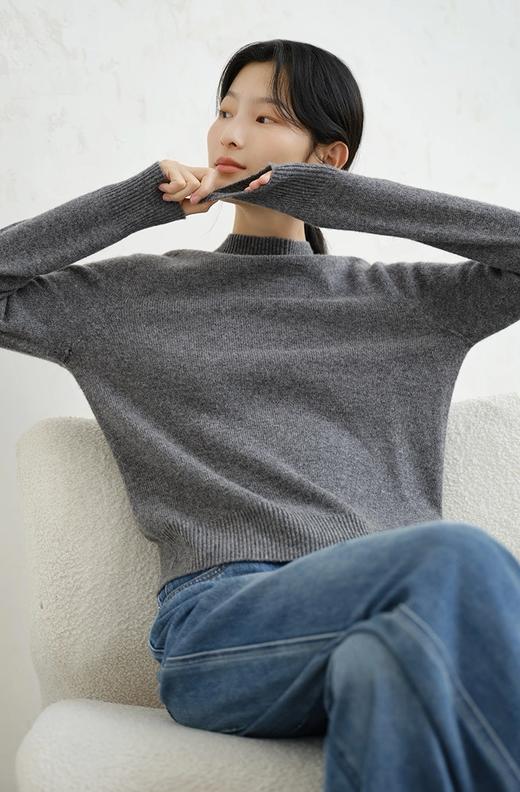 品牌订单高档100%羊绒软黄金半高领无缝一体成衣 商品图6