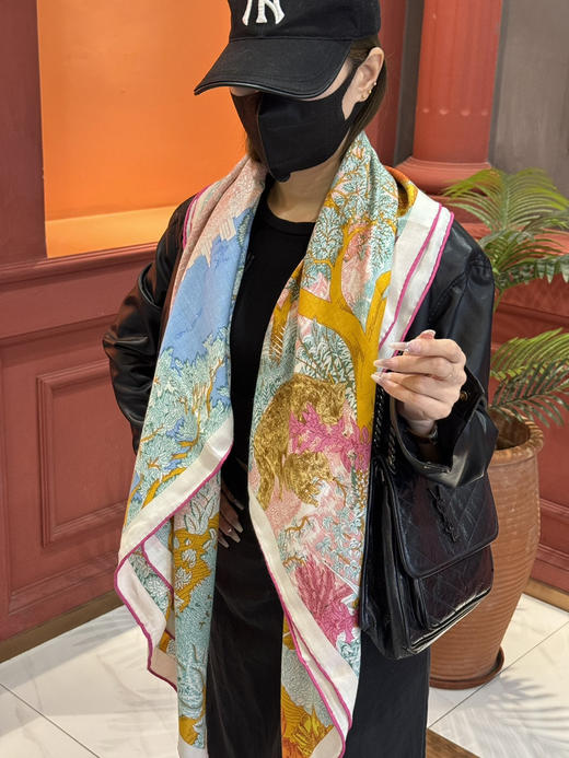 秋冬特惠💰420 爱马仕围巾 秋冬搭配利器 双面同色 版真丝羊绒披肩！ 商品图2