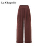 天猫同步【垂感毛呢裤】拉夏贝尔/La Chapelle松紧腰压褶卷边休闲裤女厚实有型垂坠感绵羊毛长裤新款 商品缩略图1