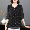 七分袖碎花雪纺衫女夏季新款妈妈遮肚子中袖上衣宽松大码短袖衬衫 商品缩略图3