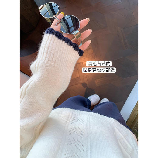 <曾小咸推荐>现货秒杀 ！微信超特价！韩系撞色边针织衫 日常189.99 立减100 秒杀89.99！！ 商品图3