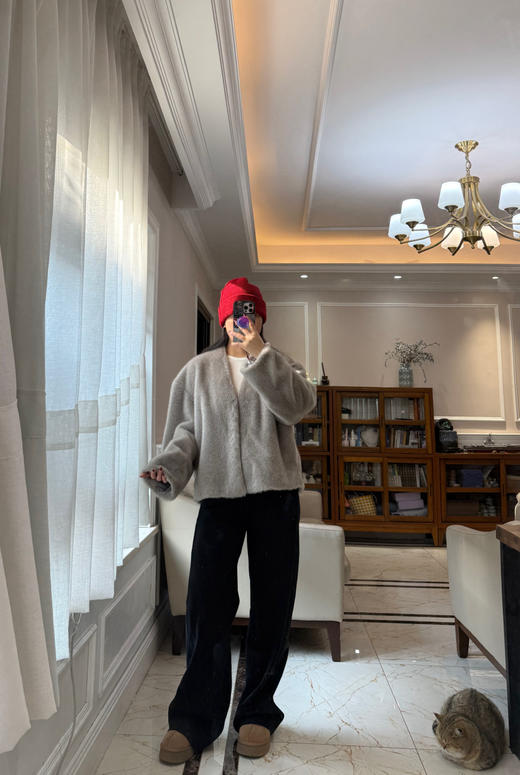 13-3 现货发 极限特惠 大爆款 要等 ed人造皮草 轻盈保暖外套 有三搭扣 我穿L宽松如图 商品图4