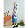 两三事 微光记忆 2026春季新款复古印花拼接绑带连衣裙气质长裙 商品缩略图1