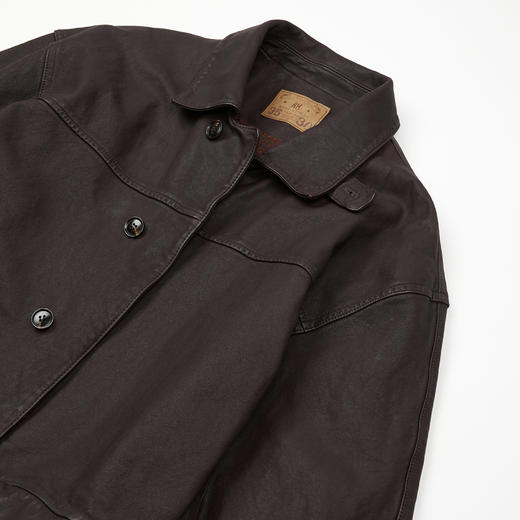 ROMI STUDIO“棕标系列”土耳其进口牛皮小方立领皮衣 RWCAWT4824 商品图3