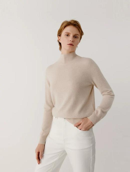 品牌订单高档100%羊绒软黄金半高领无缝一体成衣 商品图2