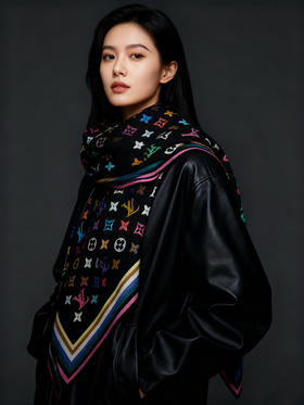 秋冬特惠💰420 LV围巾 LV x TM 披肩【丝绒双面同色披肩】