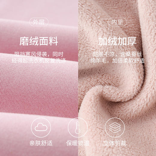 爱帝加绒加厚羊毛保暖情侣款贴片护膝高腰保暖裤 商品图2