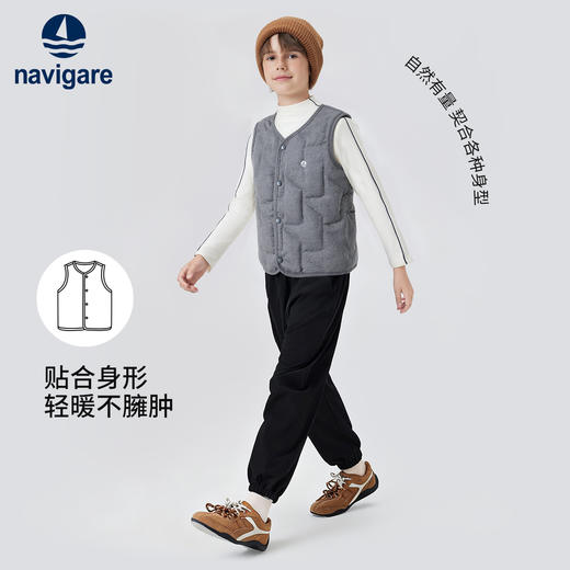 【纳维凯尔】【120-150】【含绵羊毛】意大利小帆船童装儿童夹棉保暖马甲 商品图2