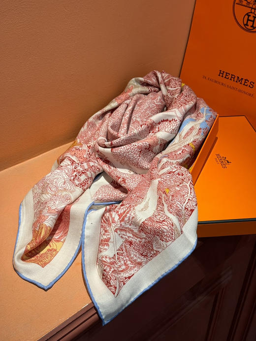 秋冬特惠💰420 爱马仕围巾 秋冬搭配利器 双面同色 版真丝羊绒披肩！ 商品图6