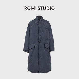 ROMI STUDIO冬日暖阳*95白鹅绒人字纹保暖长款鹅绒外套RWCWW86210