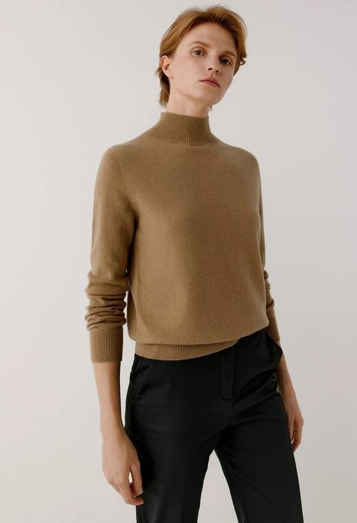 品牌订单高档100%羊绒软黄金半高领无缝一体成衣 商品图5