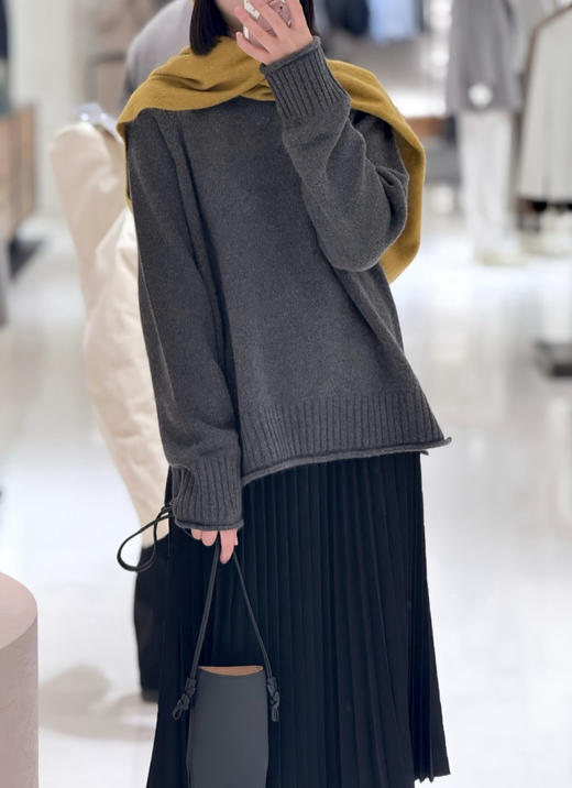 13-2渠道货 夯实重磅 马鞍肩+倒三角 小禾 合股羊绒 宽松箱式 针织套头衫 商品图5