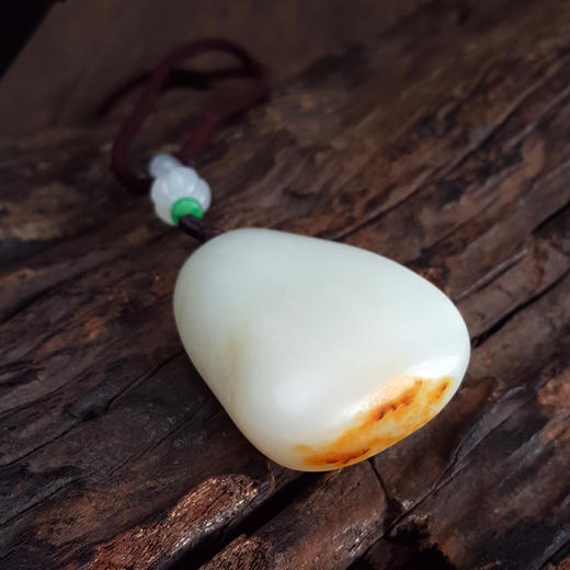 【天然正品】天然收藏级新疆籽料独籽细腻一级白油润度佳佛公和田玉吊坠项链 46.1*35.6*14.8MM(皆取最大值)301225NJM25 商品图7