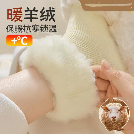 丁摩 羊绒袜子女秋冬季加绒加厚保暖长筒袜女士中筒袜冬天长袜月子袜5ZF-168 商品图2