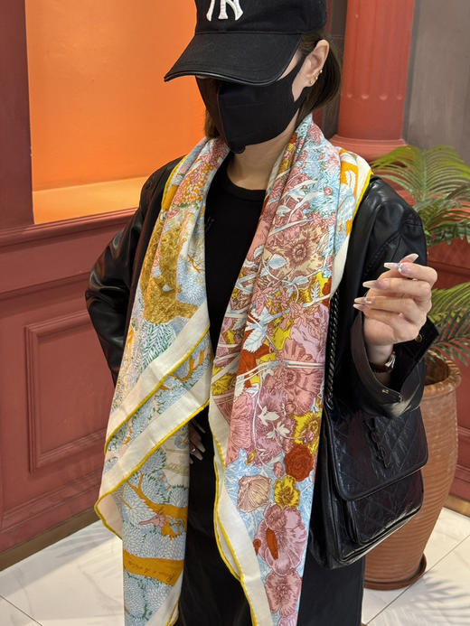 秋冬特惠💰420 爱马仕围巾 秋冬搭配利器 双面同色 版真丝羊绒披肩！ 商品图2