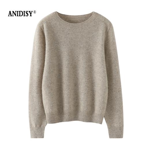 100%纯山羊绒圆领长袖一线成衣针织毛衣 商品图2