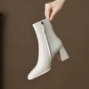 【预售5天】法式方头粗跟靴子女通勤百搭显瘦高跟小短靴DTN&A08-19 商品缩略图2