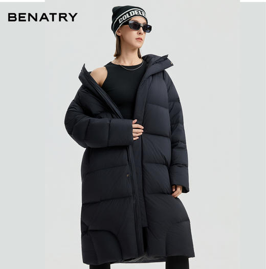 BENATRY贝纳川男女同款长款休闲保暖防风90绒立体裁剪羽绒服外套新款EGF405309402 商品图4
