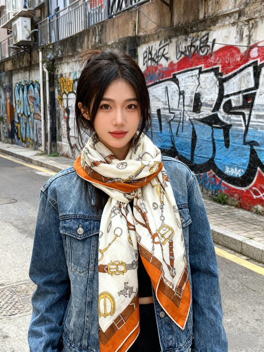 秋冬特惠💰420 爱马仕围巾 羊绒新款 买了都说好看 推荐 爱马仕双面同色羊绒方巾 商品图1