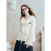 两三事梵高文艺蝴蝶挽风2026春新款甜美绣花荷叶边领蕾丝衫女宽松 商品缩略图1