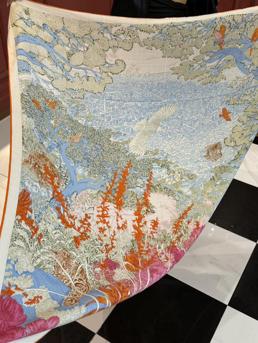 秋冬特惠💰420 爱马仕围巾 秋冬搭配利器 双面同色 版真丝羊绒披肩！ 商品图7