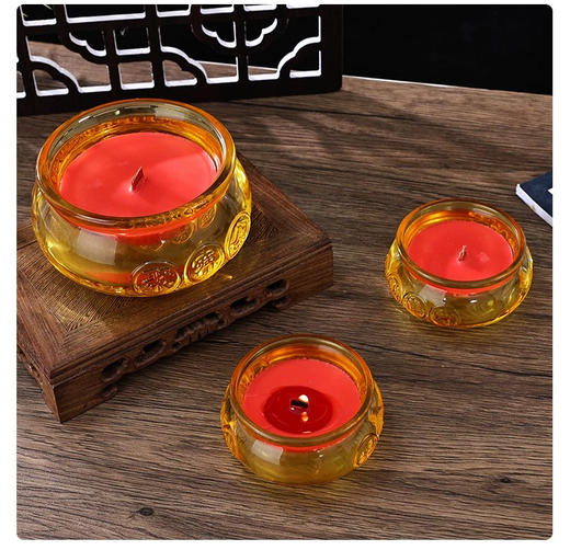 自在园聚宝盆酥油灯12/24小时招财富贵灯钱袋子蜡烛无烟无味家用 商品图2