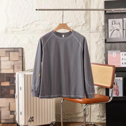 山系机能风潮T男女同款印花LOGO长袖T恤 商品图6