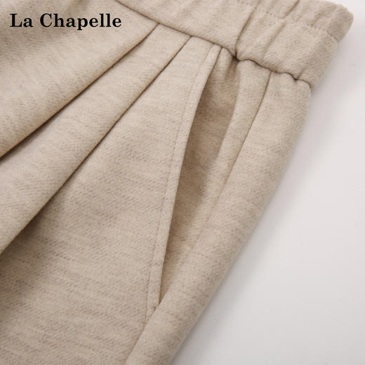 天猫同步【垂感毛呢裤】拉夏贝尔/La Chapelle松紧腰压褶卷边休闲裤女厚实有型垂坠感绵羊毛长裤新款 商品图2