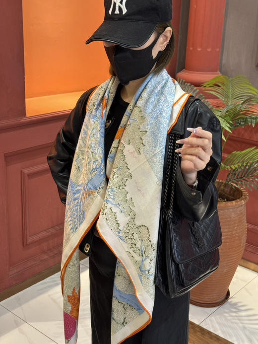 秋冬特惠💰420 爱马仕围巾 秋冬搭配利器 双面同色 版真丝羊绒披肩！ 商品图2