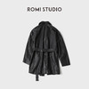 ROMI STUDIO“酷飒姿意”新西兰起泡肌理羊皮腰带皮风衣RWCAWG4874 商品缩略图1